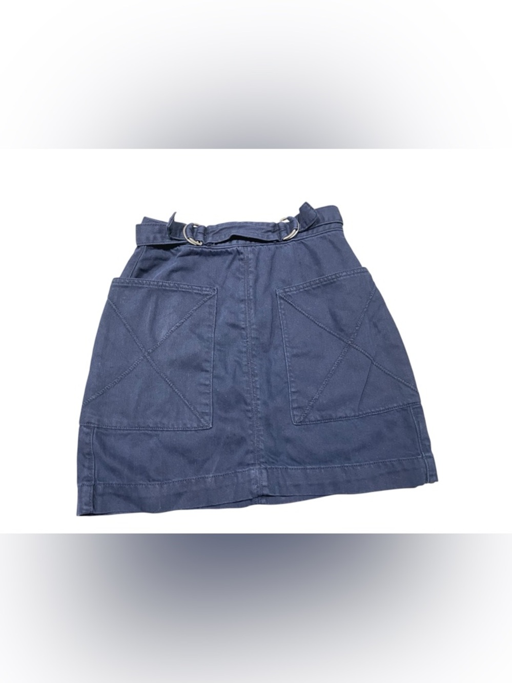 PILCRO & THE LETTERPRESS By Anthropologie Mini Skirt Belted WomenSz 4 navy blue